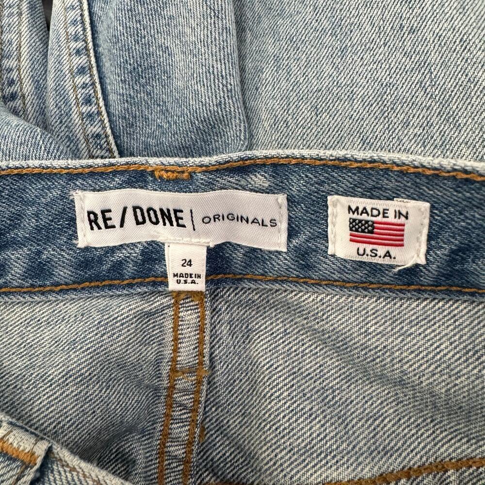 RE/DONE 80s Long Boy Short Distressed Denim Light Wash Boy Size 24 - Picture 7 of 8